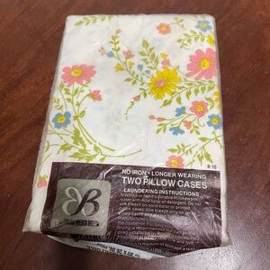 New Vintage Bibb standard floral 2 Pillow Cases 70’s
